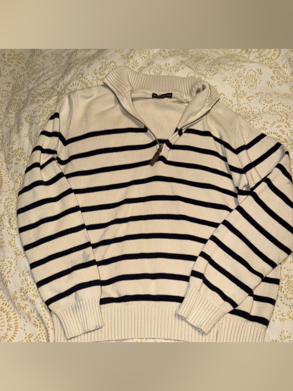 Brandy Melville Striped Sweater in Cream & Blue